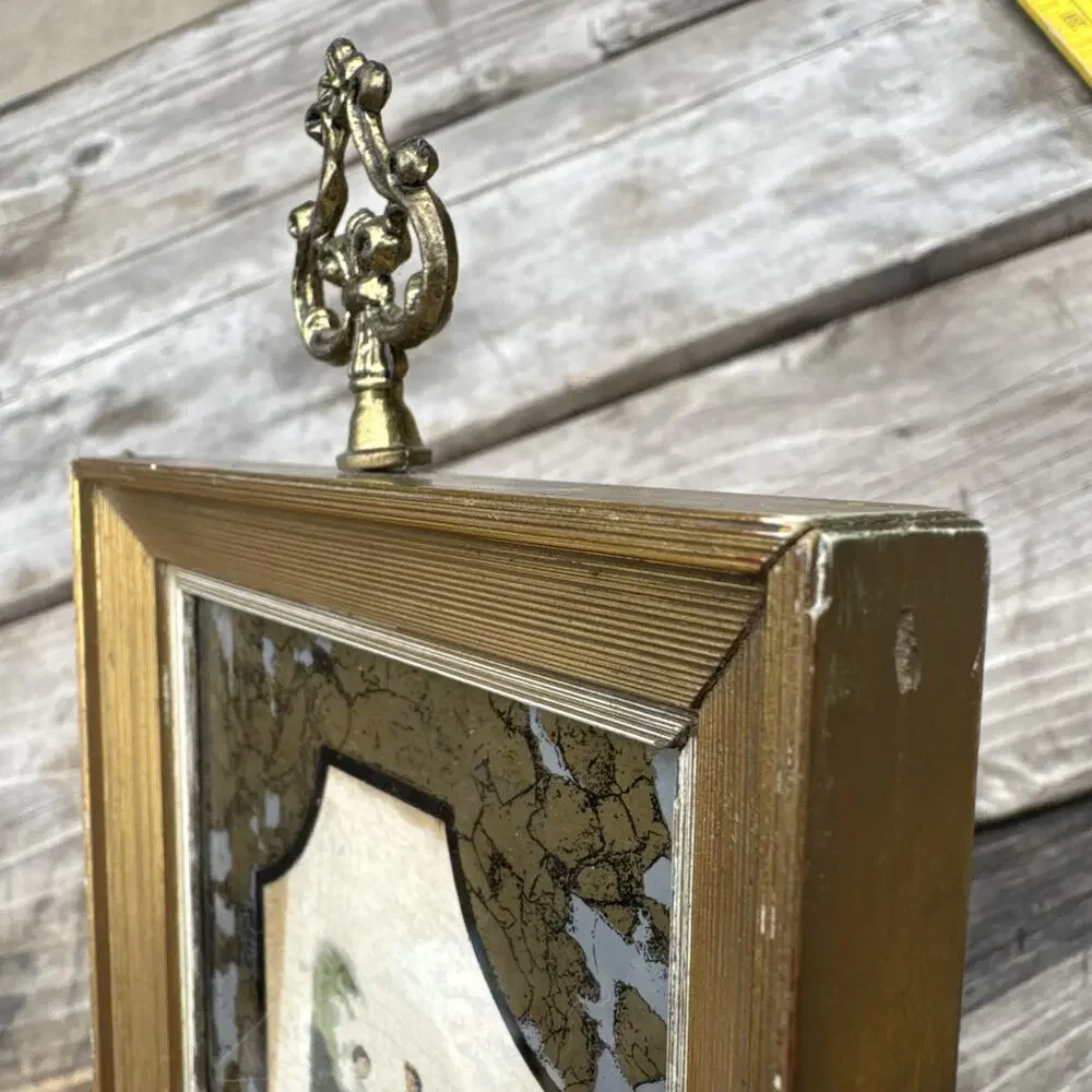 Vintage E.A. Riba Co. Gold Frame Victorian Art Hollywood Regency Rectangle NYC